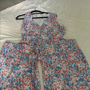 J. McLaughlin Multicolor Abstract Jumpsuit